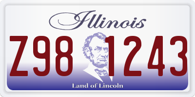 IL license plate Z981243