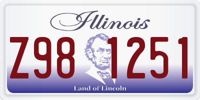 IL license plate Z981251