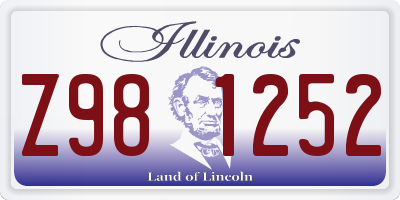 IL license plate Z981252