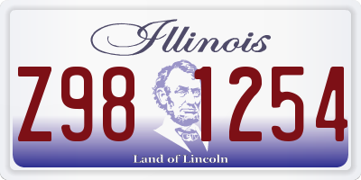 IL license plate Z981254