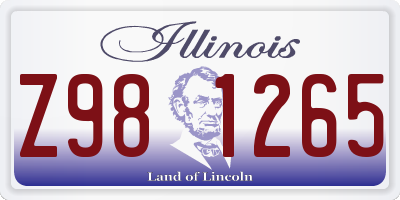 IL license plate Z981265