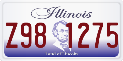 IL license plate Z981275