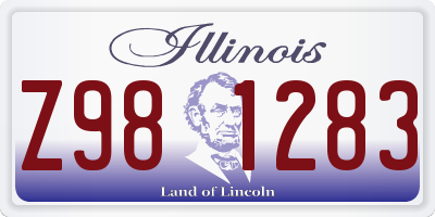 IL license plate Z981283