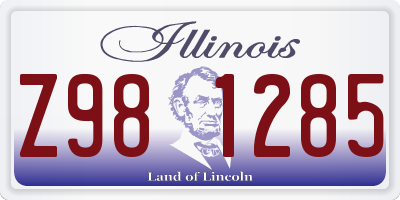 IL license plate Z981285