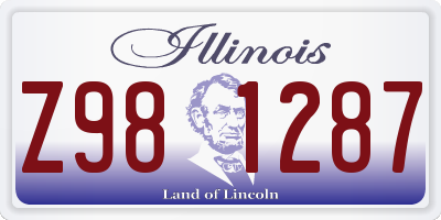 IL license plate Z981287