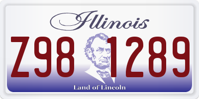 IL license plate Z981289