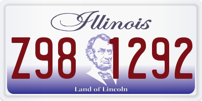 IL license plate Z981292