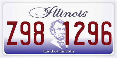 IL license plate Z981296