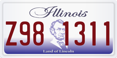 IL license plate Z981311