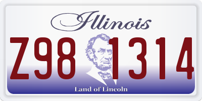 IL license plate Z981314