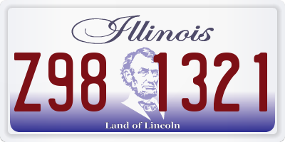 IL license plate Z981321