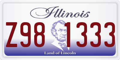 IL license plate Z981333