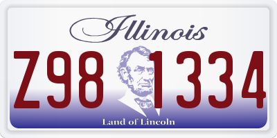 IL license plate Z981334