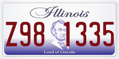 IL license plate Z981335