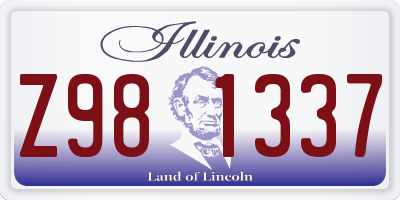 IL license plate Z981337