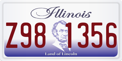 IL license plate Z981356