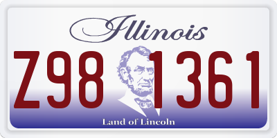 IL license plate Z981361