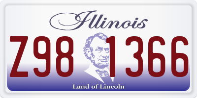 IL license plate Z981366