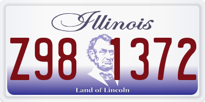 IL license plate Z981372