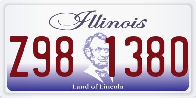 IL license plate Z981380