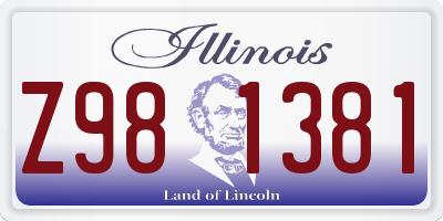 IL license plate Z981381