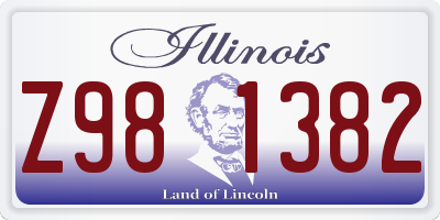 IL license plate Z981382