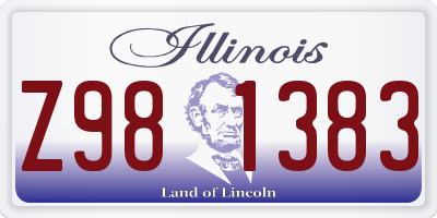 IL license plate Z981383