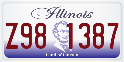 IL license plate Z981387