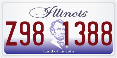 IL license plate Z981388