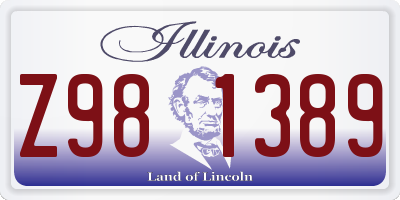 IL license plate Z981389