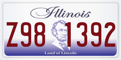 IL license plate Z981392