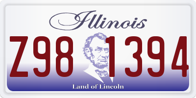 IL license plate Z981394