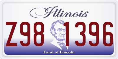 IL license plate Z981396