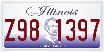 IL license plate Z981397