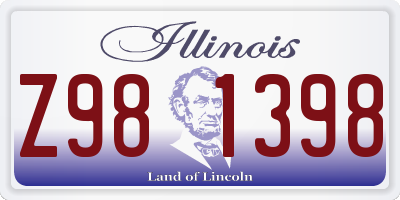 IL license plate Z981398