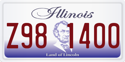 IL license plate Z981400