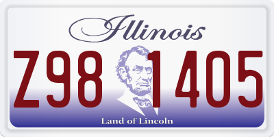 IL license plate Z981405