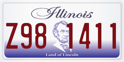 IL license plate Z981411