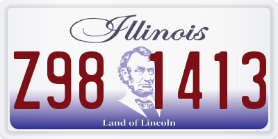 IL license plate Z981413