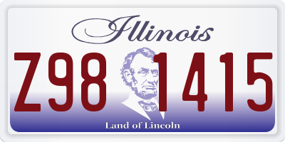 IL license plate Z981415