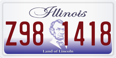 IL license plate Z981418