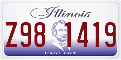 IL license plate Z981419