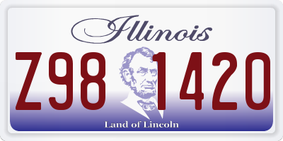 IL license plate Z981420