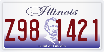 IL license plate Z981421