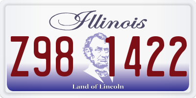 IL license plate Z981422