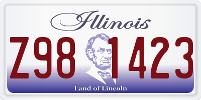 IL license plate Z981423