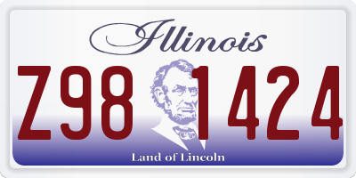 IL license plate Z981424