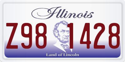 IL license plate Z981428