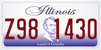 IL license plate Z981430