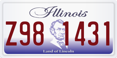 IL license plate Z981431